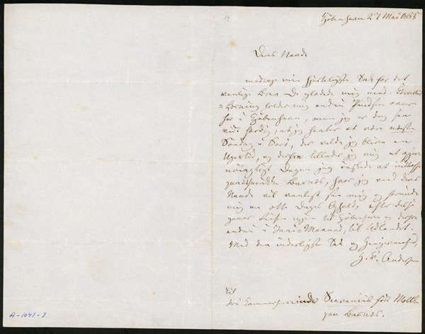 Brev fra H.C. Andersen til Henriett Scavenius (27/05-1855)